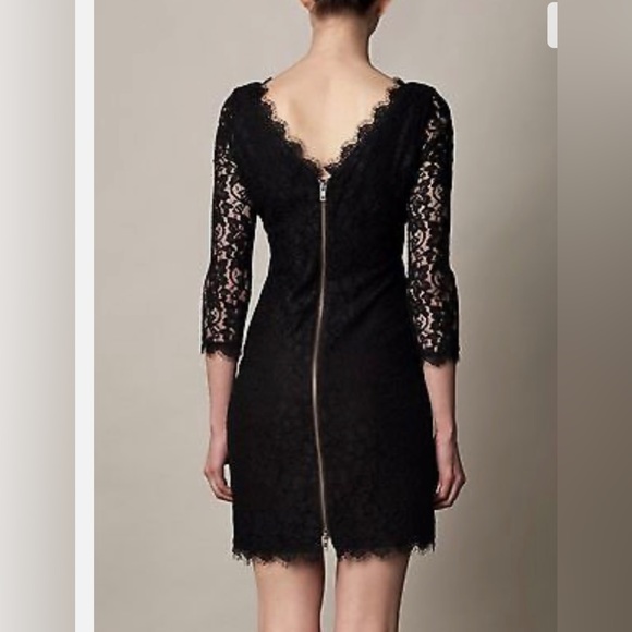 DVF black lace dress size 4 - Picture 5 of 6